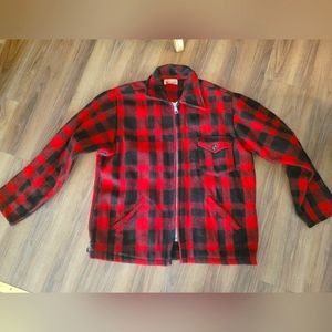 Vintage 1950s Lumber King Wool Buffalo Plaid Jacket